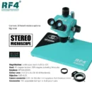 RF4 RF-6565Pro HD Trinocular Stereo Microscope 6.5X-65X Continuous Zoom Microscope With 0.5X Lens