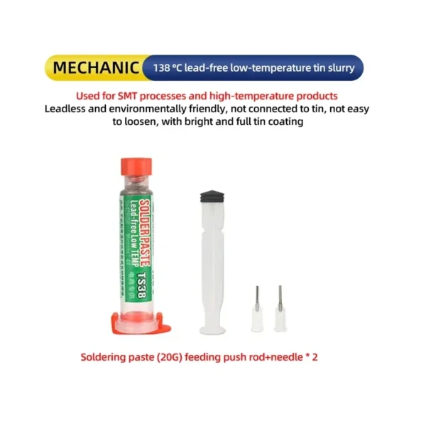 Mechanic TS38 Solder Flux Paste Low Temperature 138°C PCB IC Soldering Paste - Image 4