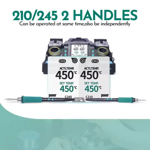 YIHUA 982D-II Digital Soldering Iron Station With C210 & C245 Handle - Image 5