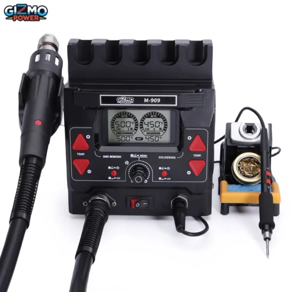 Gizmo M-909 2in1 SMD Rework Station & Soldering iron Station Double Feature Hot Air Gun Solder Welding Machine - Image 2