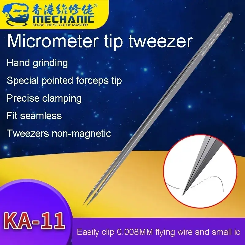 Mechanic KA-11 Tweezer Micrometer Ultra Sharp Non-Magnetic Tip Tweezer