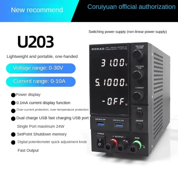 Korad U203 Switching DC Power Supply Digital Display Regulated DC Power Supply 30V-10A - Image 2