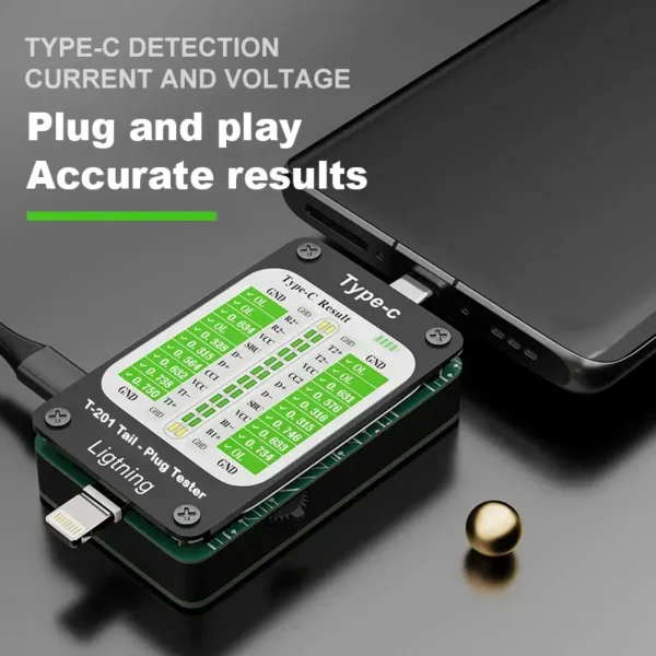 BABA T-201 Automatic Tail Plug Tester For iOS Lighting Type C Android Auto Fault Detection - Image 4